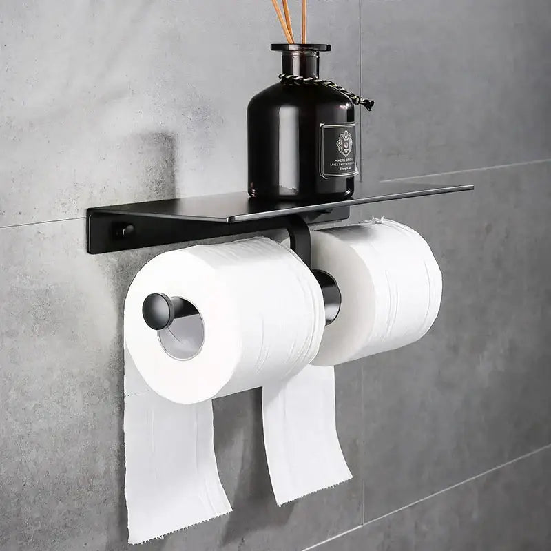 Black Aluminum Toilet Holder
