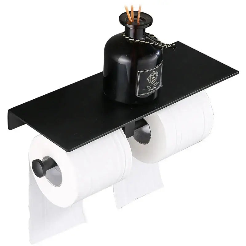 Black Aluminum Toilet Holder