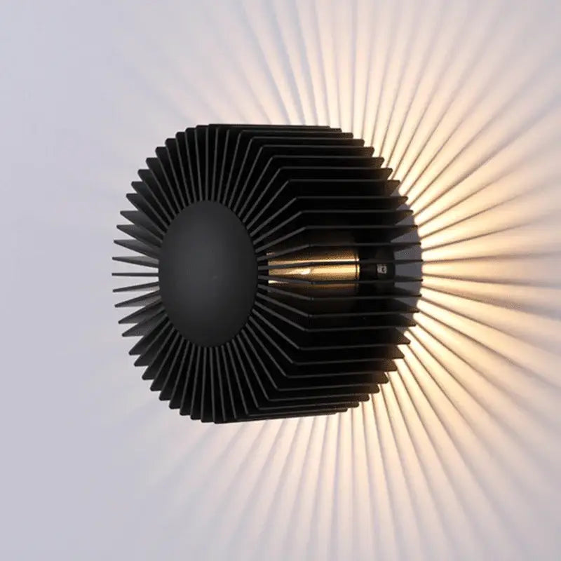 Black Sunburst Wall Sconce