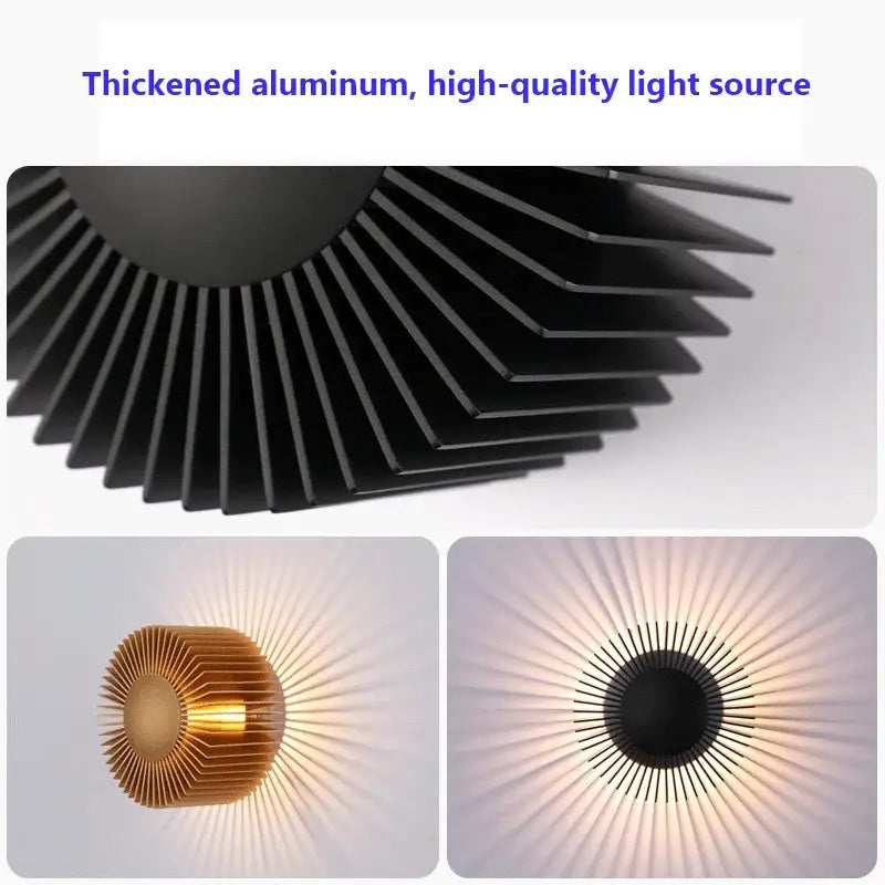 Black Sunburst Wall Sconce