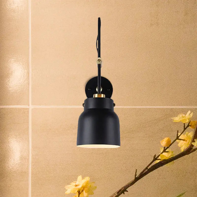 Black Brass Adjustable Dual-Voltage Wall Light