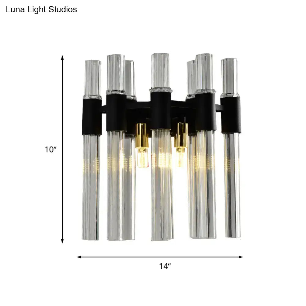 Black Crystal Tube Wall Lamp