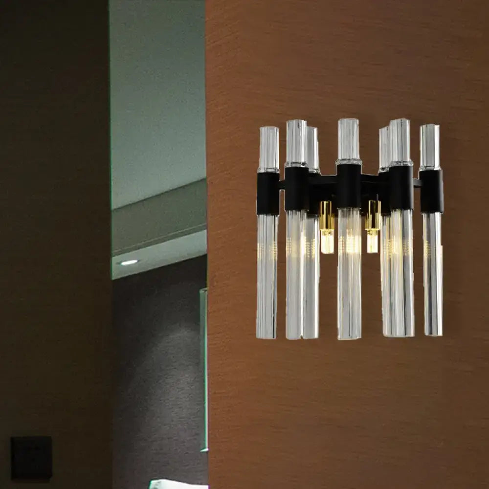 Black Crystal Tube Wall Lamp