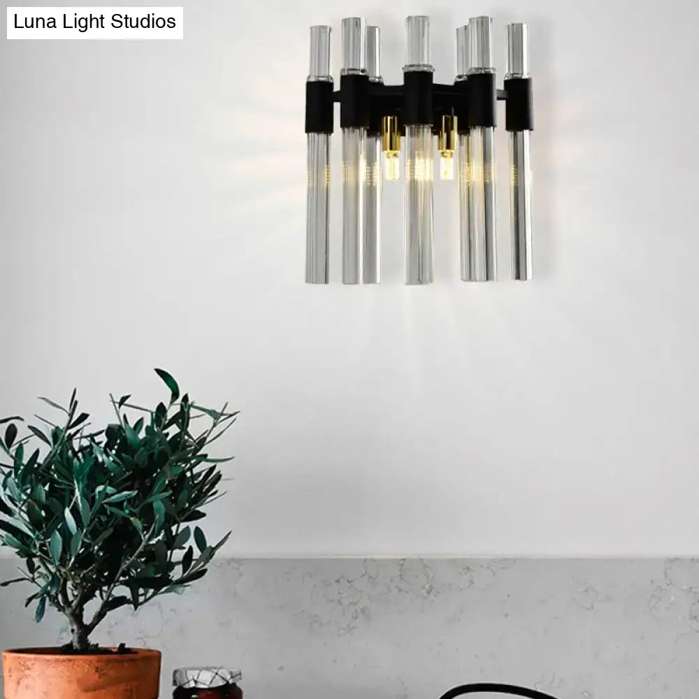 Black Crystal Tube Wall Lamp