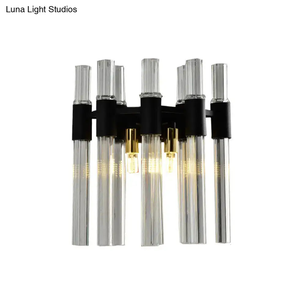 Black Crystal Tube Wall Lamp