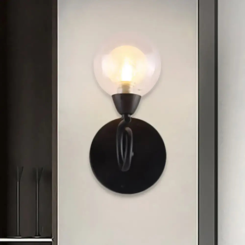 Black Clear Glass Sleek Wall Lamp