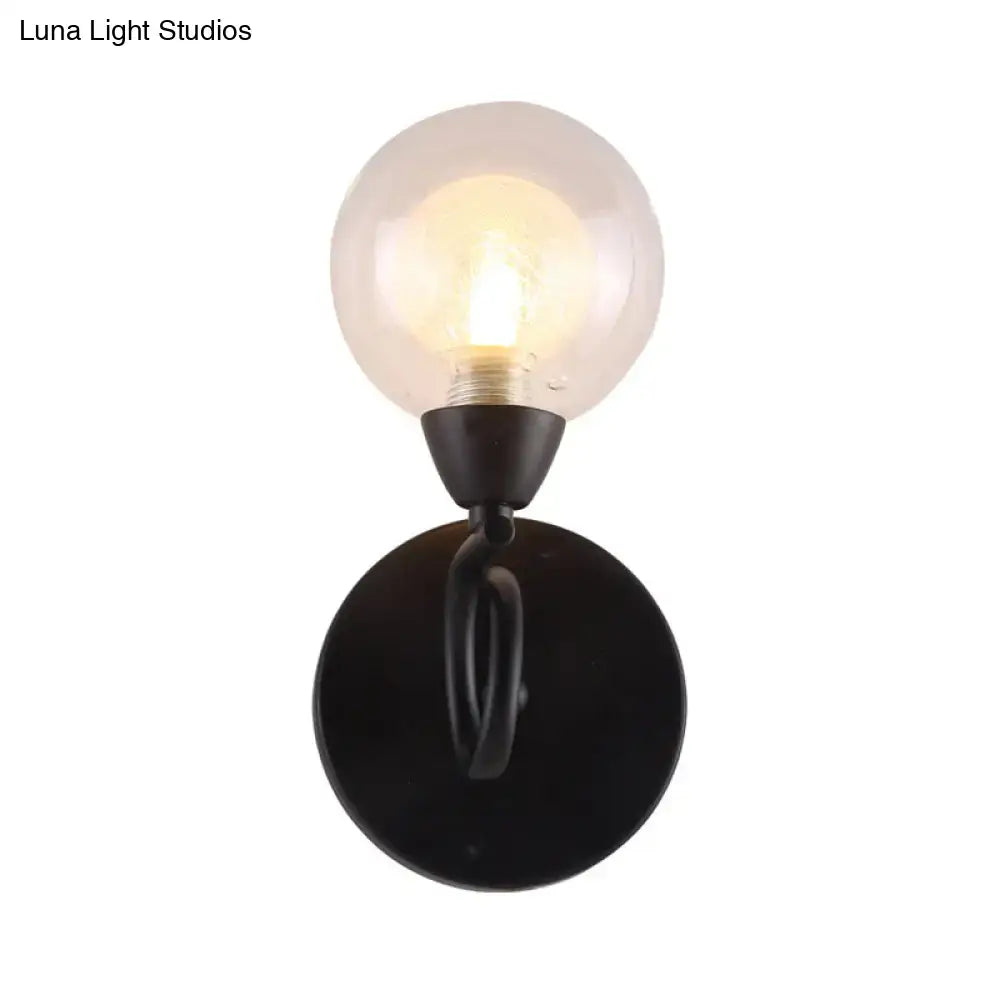 Black Clear Glass Sleek Wall Lamp