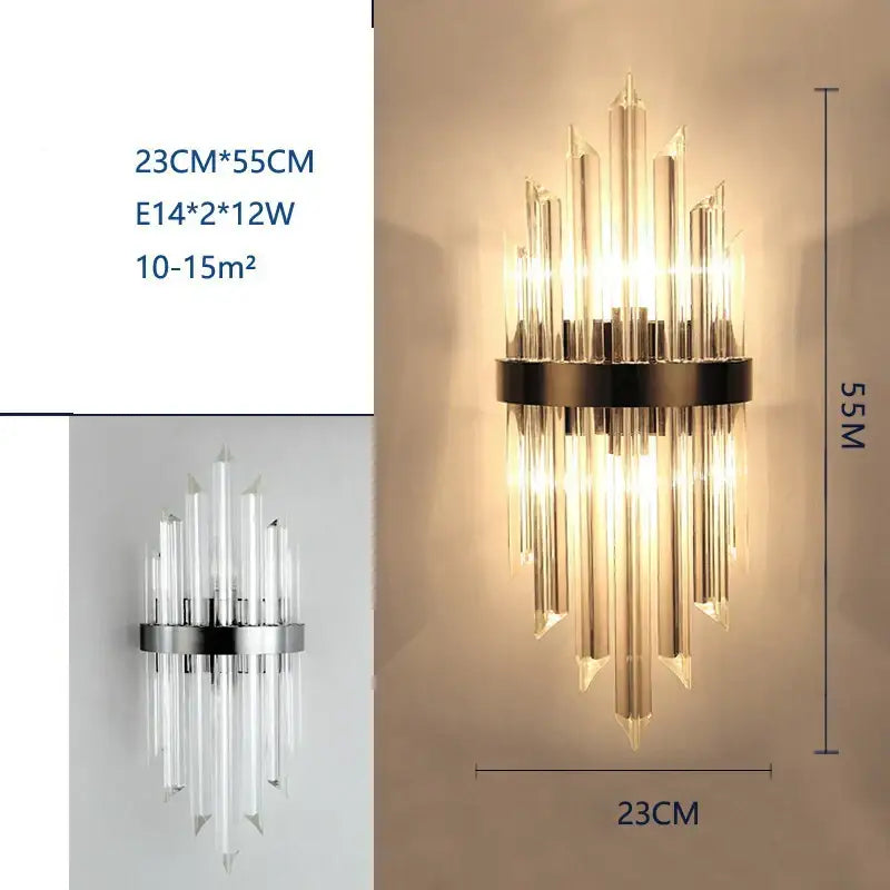 Crystal Glass Wall Sconce