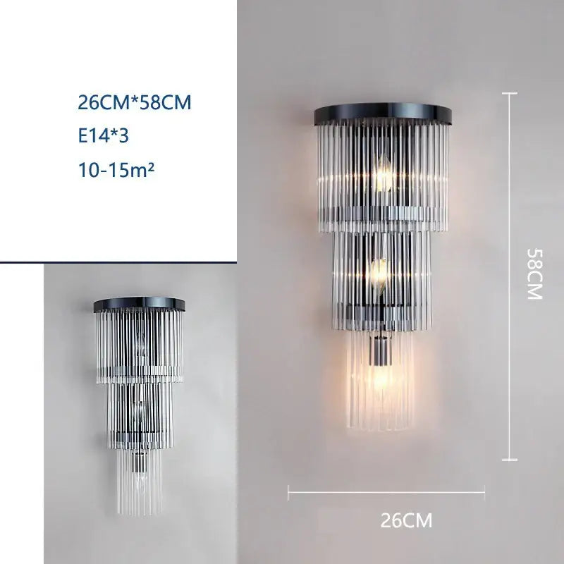 Crystal Glass Wall Sconce