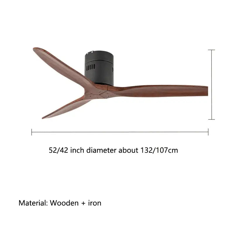 Dark Brown Wood Ceiling Fan