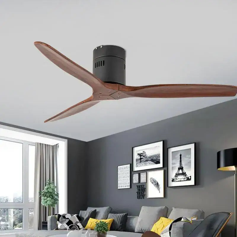 Dark Brown Wood Ceiling Fan
