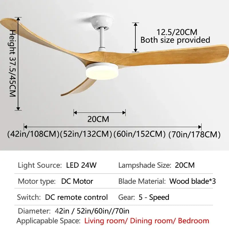 Wood Grain Ceiling Fan