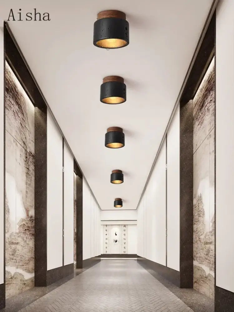 Black Gold Stone Chandelier