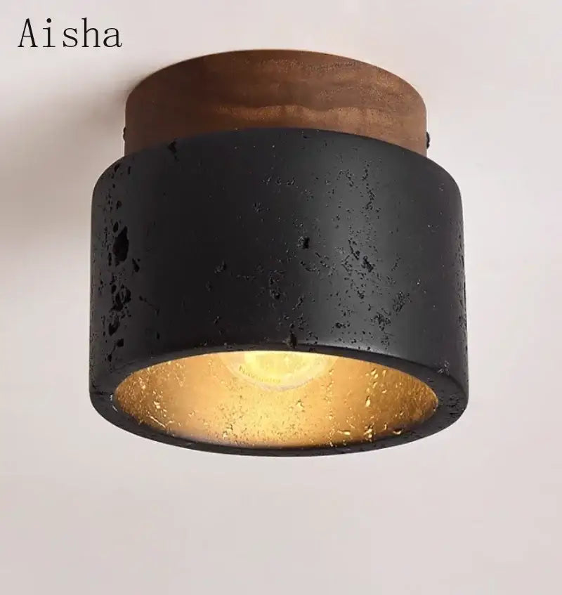Black Gold Stone Chandelier