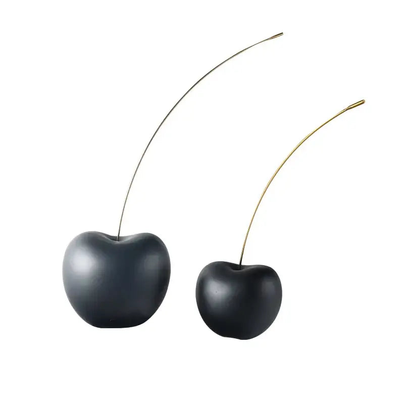 Black Resin Cherry Sculpture