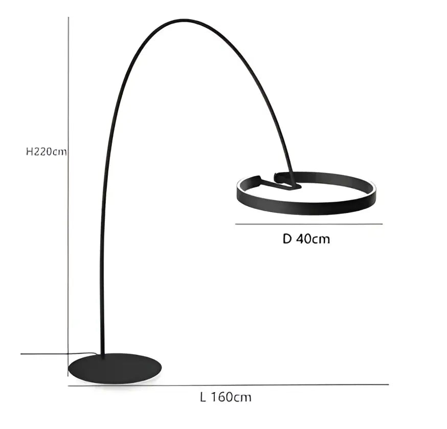 Gold LED Ring Floor Lamp