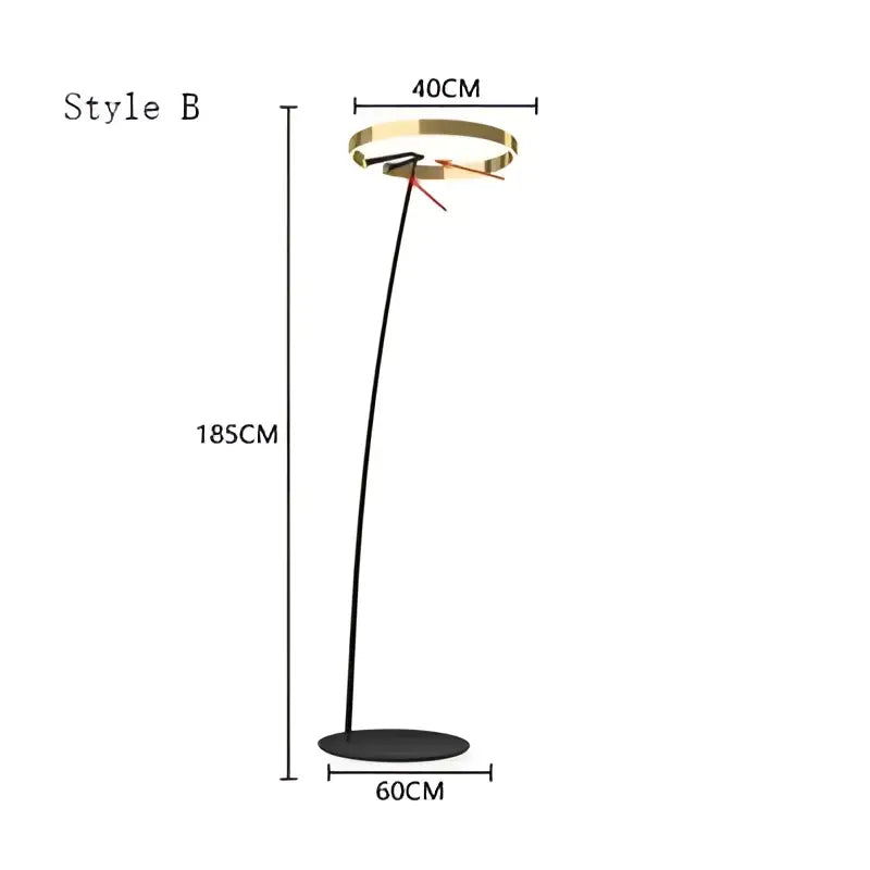 Gold LED Ring Floor Lamp