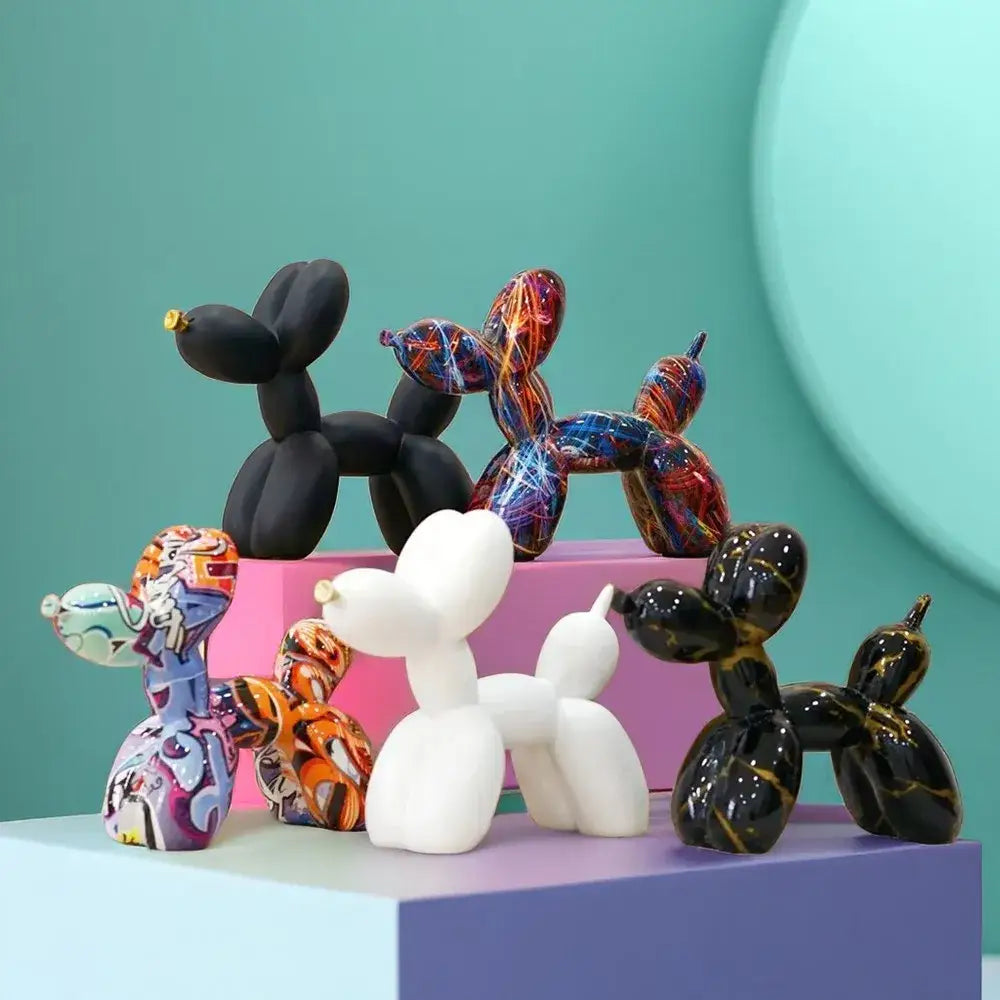 Black Resin Balloon Dog