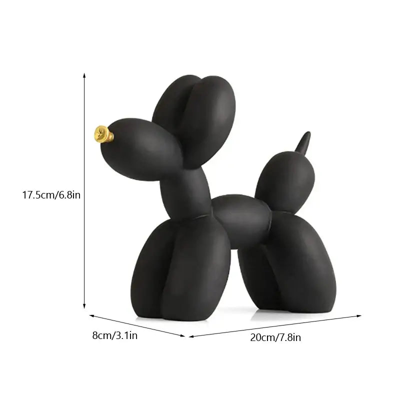 Black Resin Balloon Dog