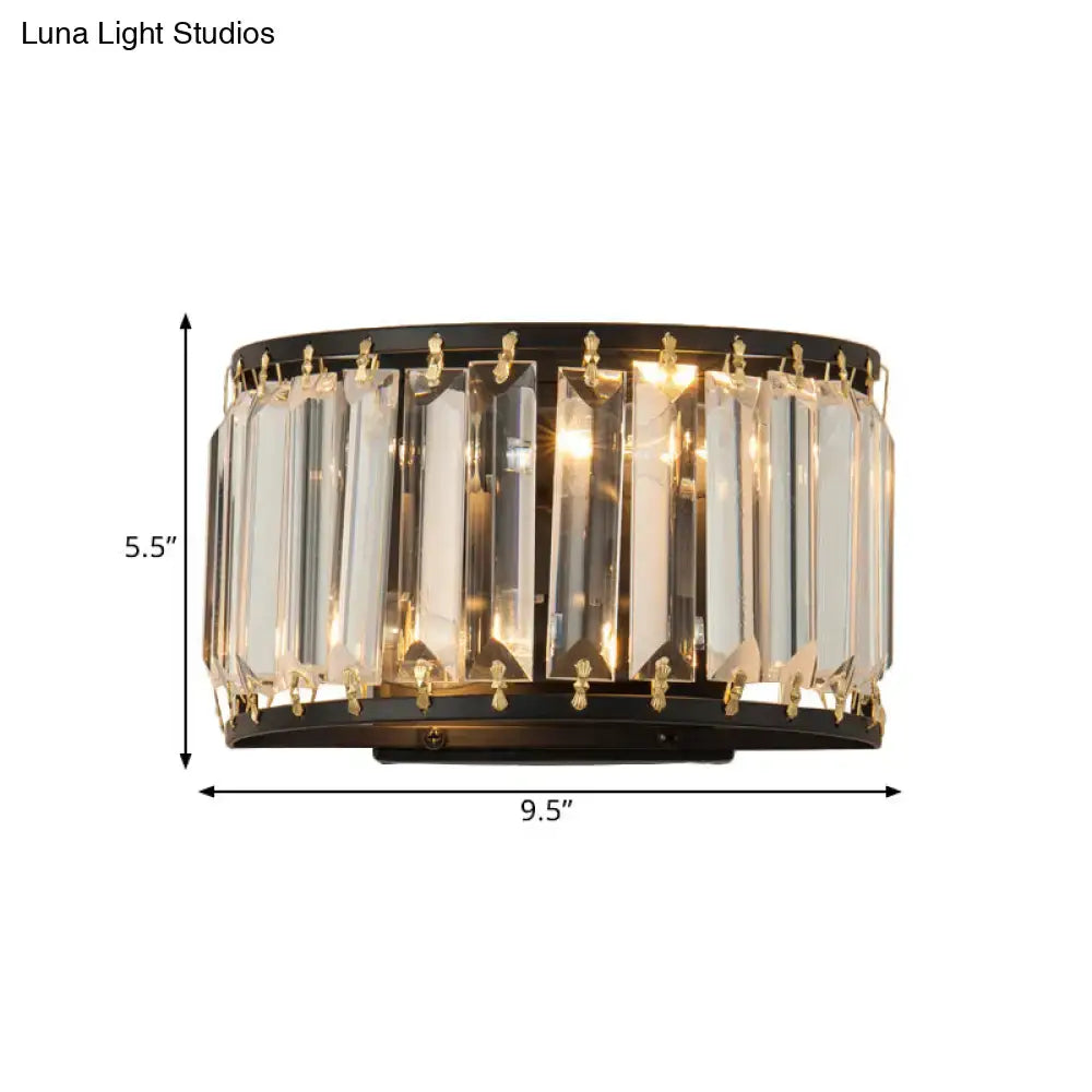 Black Crystal Compact Wall Lamp