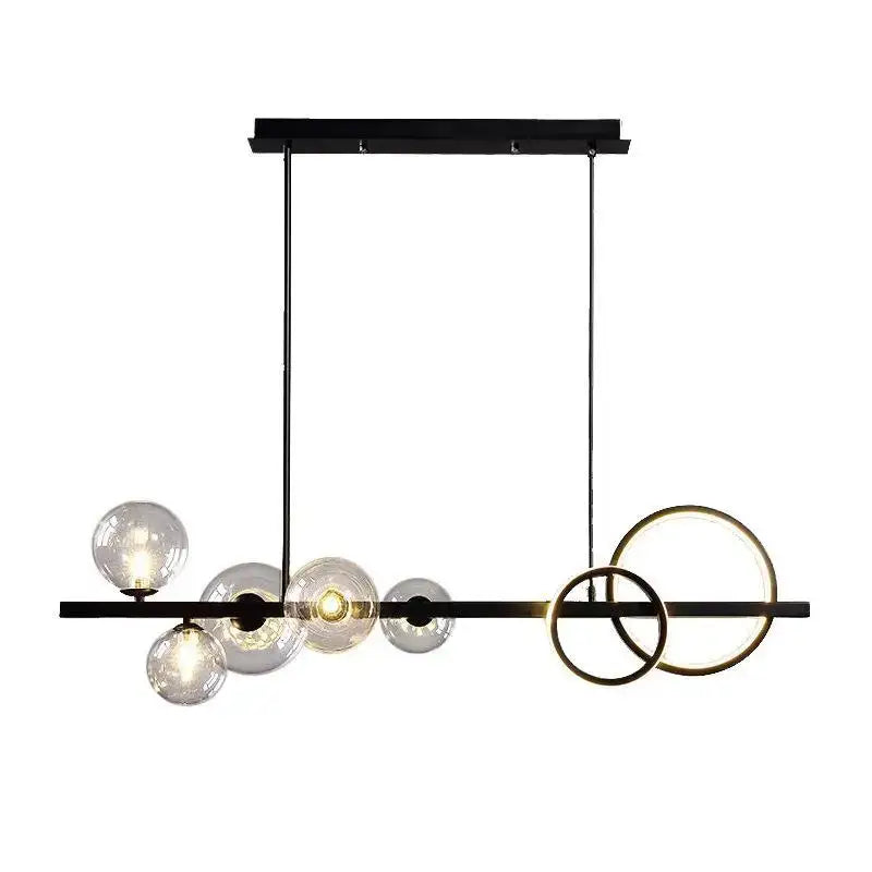 Gold Glass Iron Construction Kitchen Pendant Light