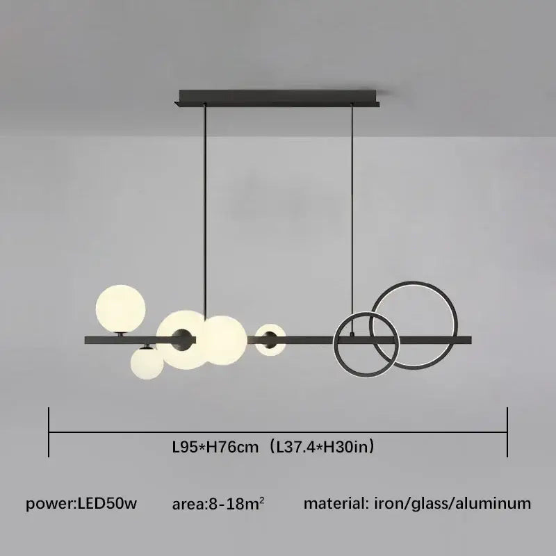 Gold Glass Iron Construction Kitchen Pendant Light