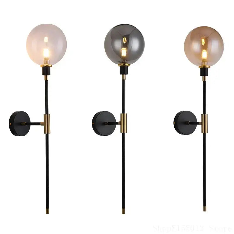 Gold Glass Wall Lamp with Art Deco Style