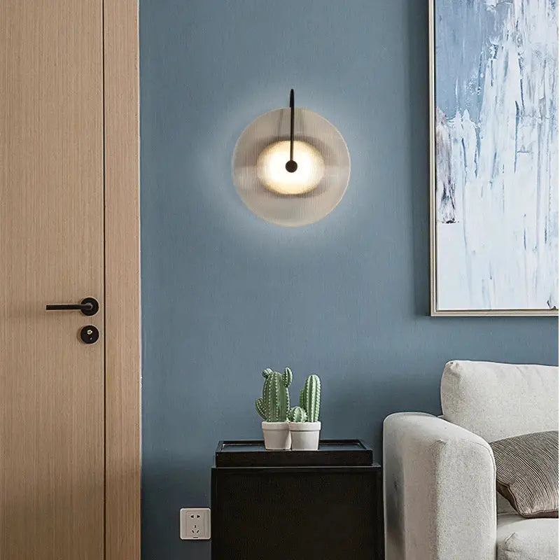 Gold Glass Stripe Sconce