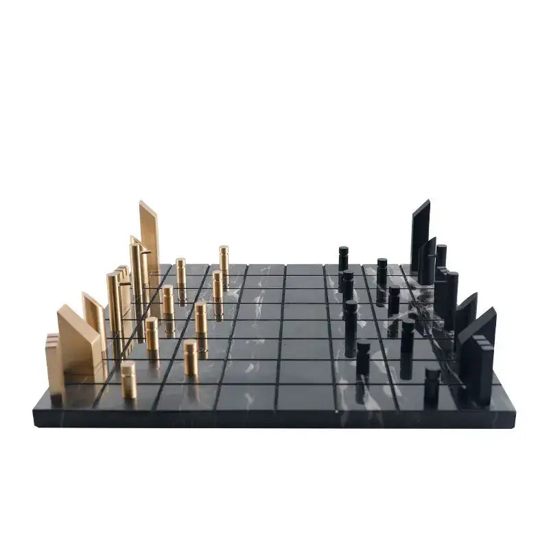 Metal Marble Chessboard Decor
