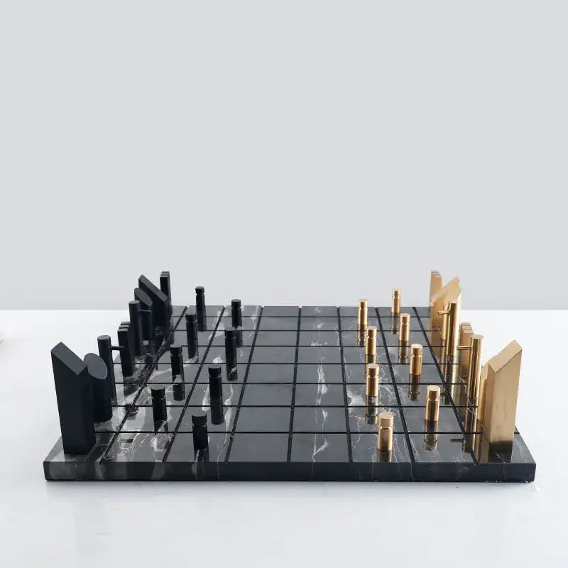 Metal Marble Chessboard Decor