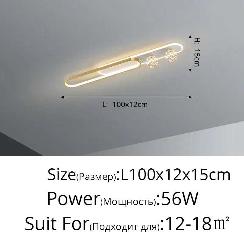 Gold Starry Strip Ceiling Light