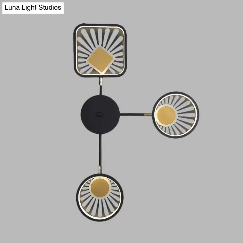Black Gold Sunburst Sconce