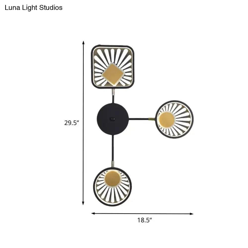 Black Gold Sunburst Sconce