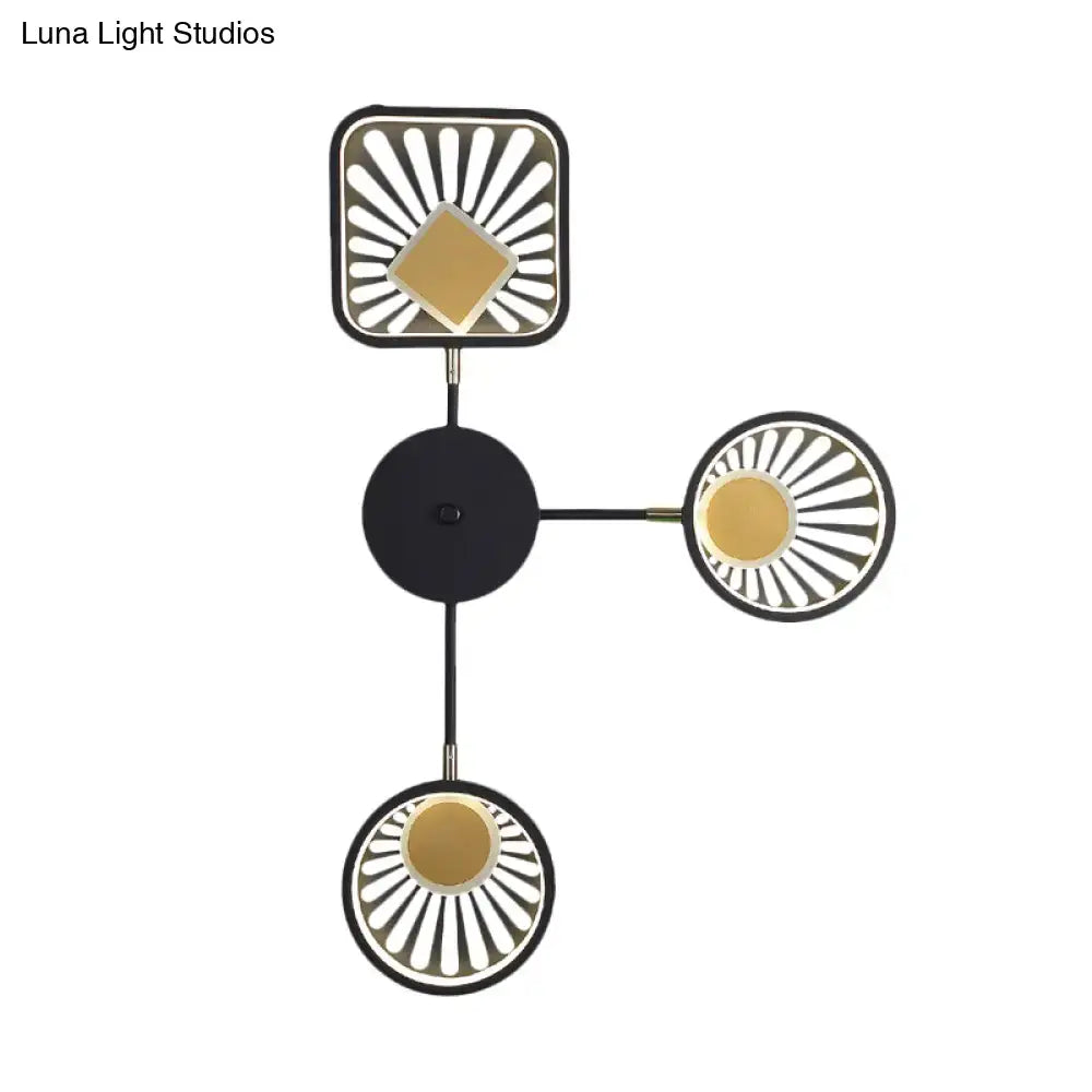 Black Gold Sunburst Sconce