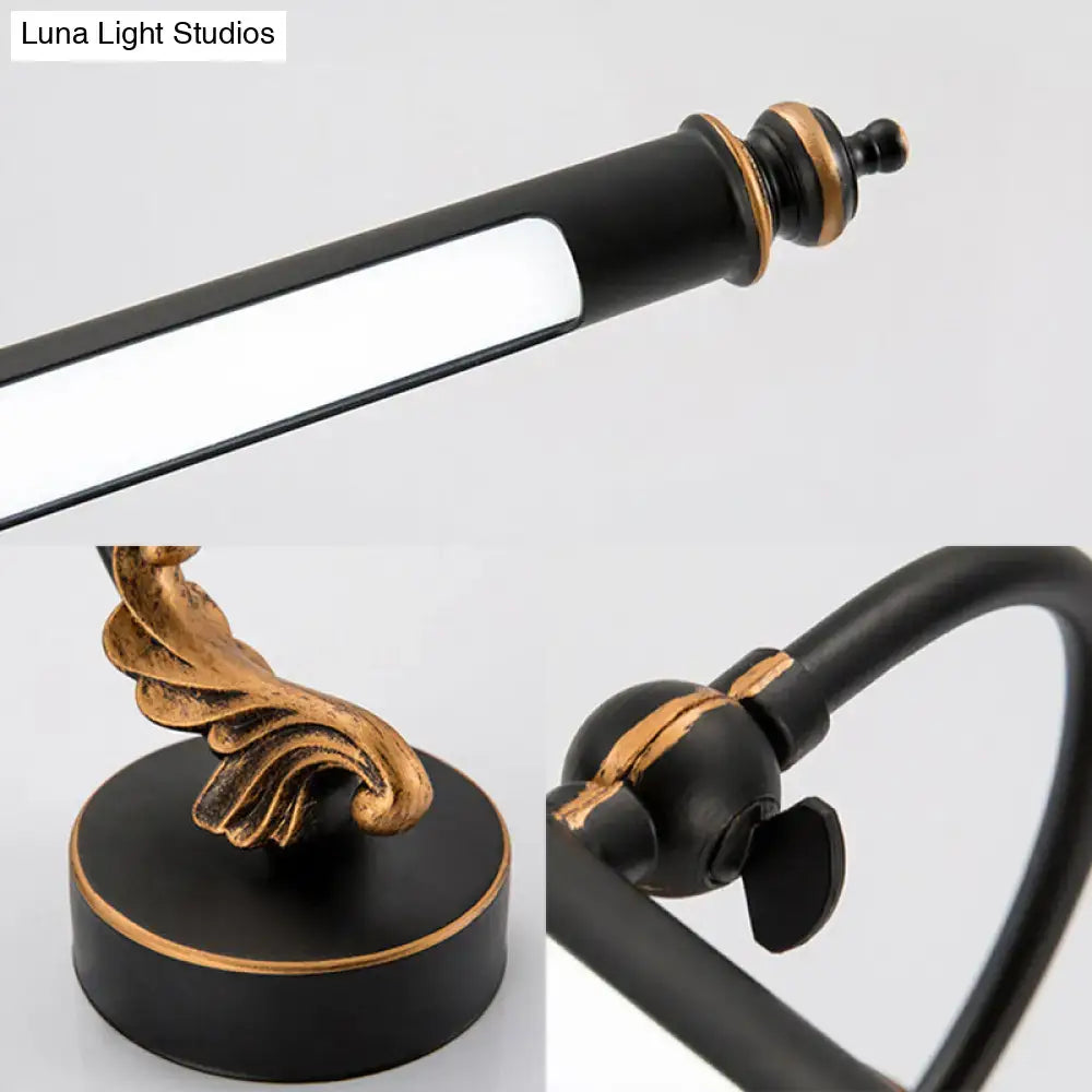 Black Gold LED Wall Light Metal Tubing Design