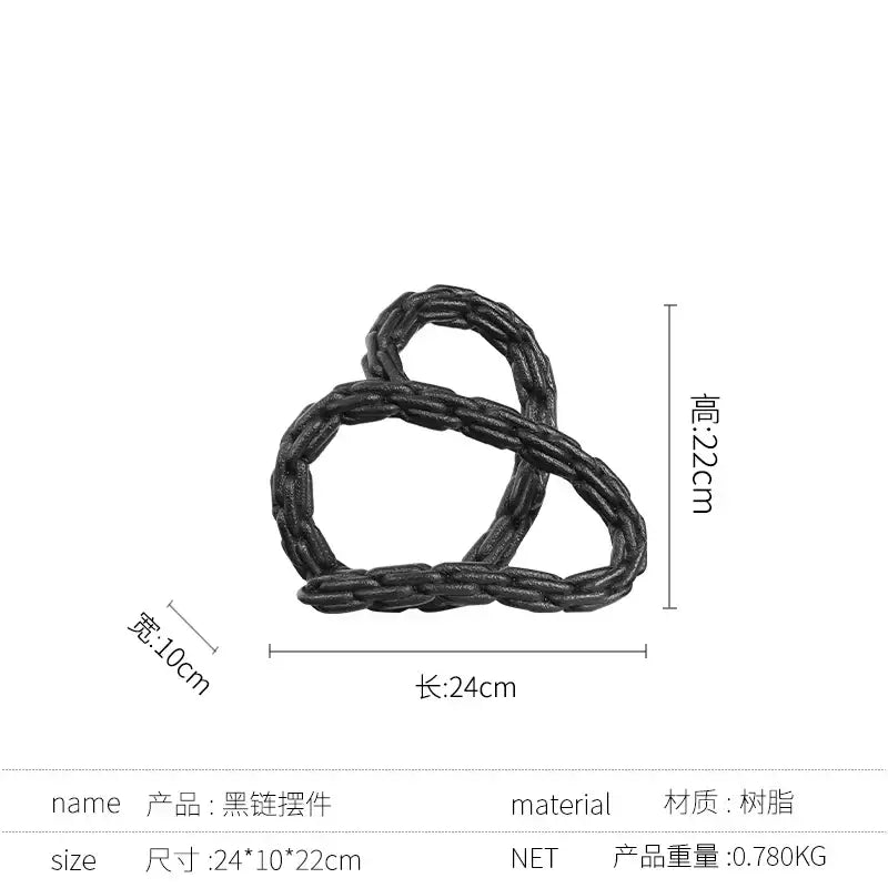 Black Gold Knot Sculpture
