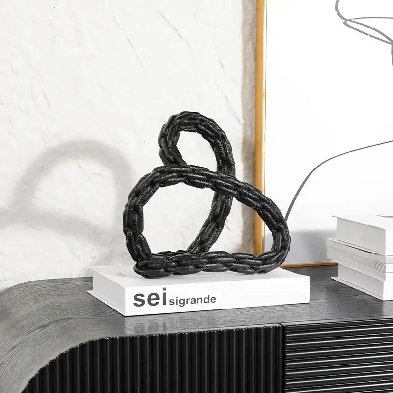 Black Gold Knot Sculpture