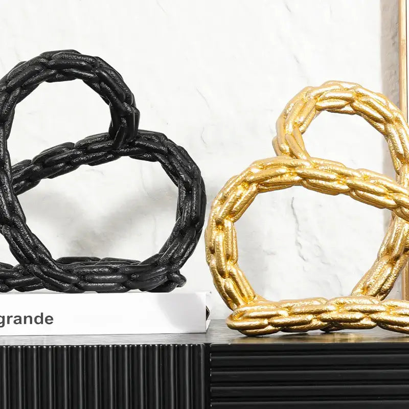 Black Gold Knot Sculpture