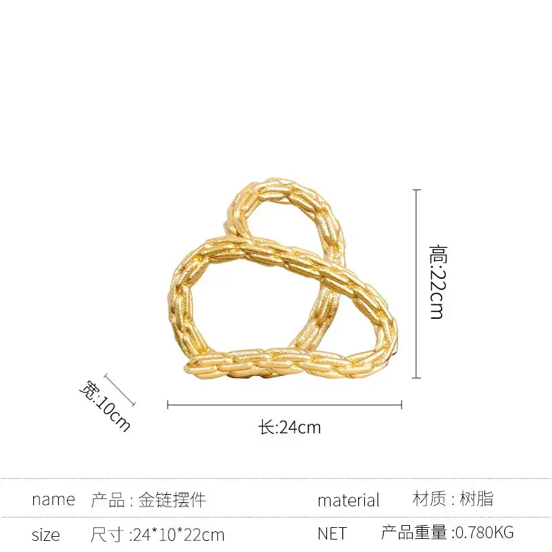 Black Gold Knot Sculpture