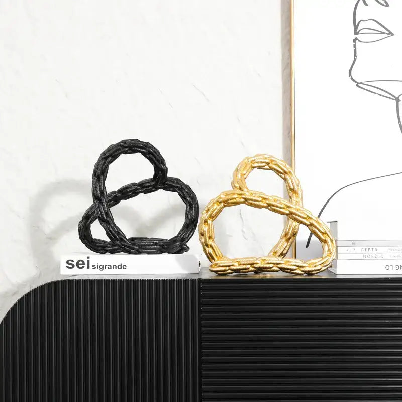 Black Gold Knot Sculpture