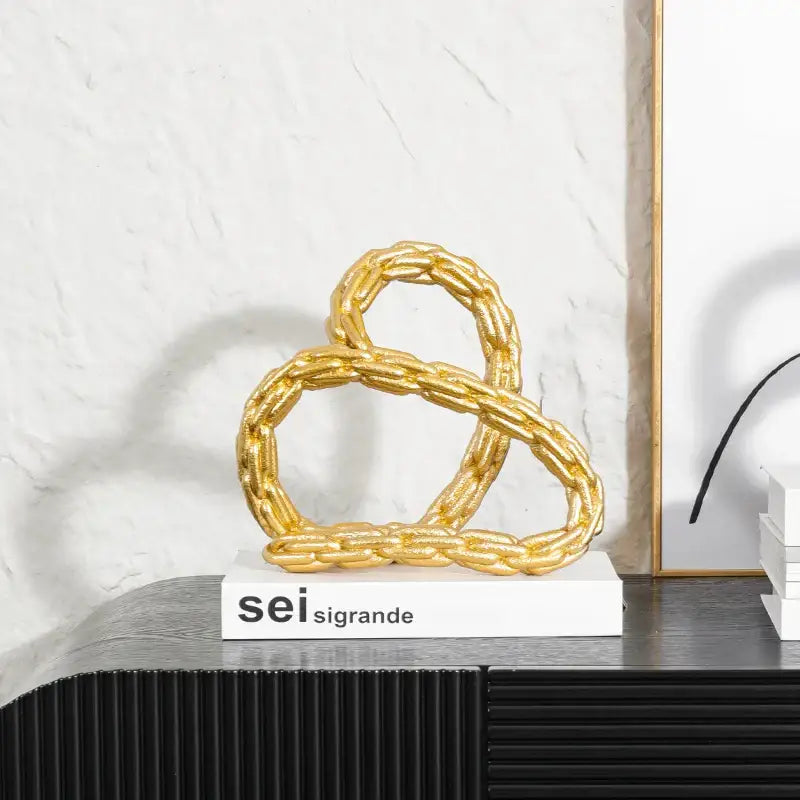 Black Gold Knot Sculpture