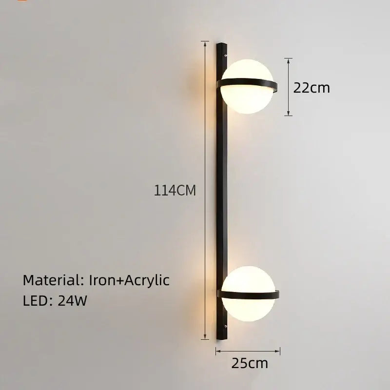 White Acrylic Art-Deco Ball Sconce
