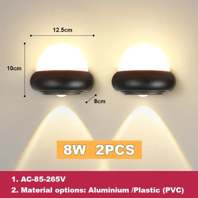 Black Dome LED Wall Lamp