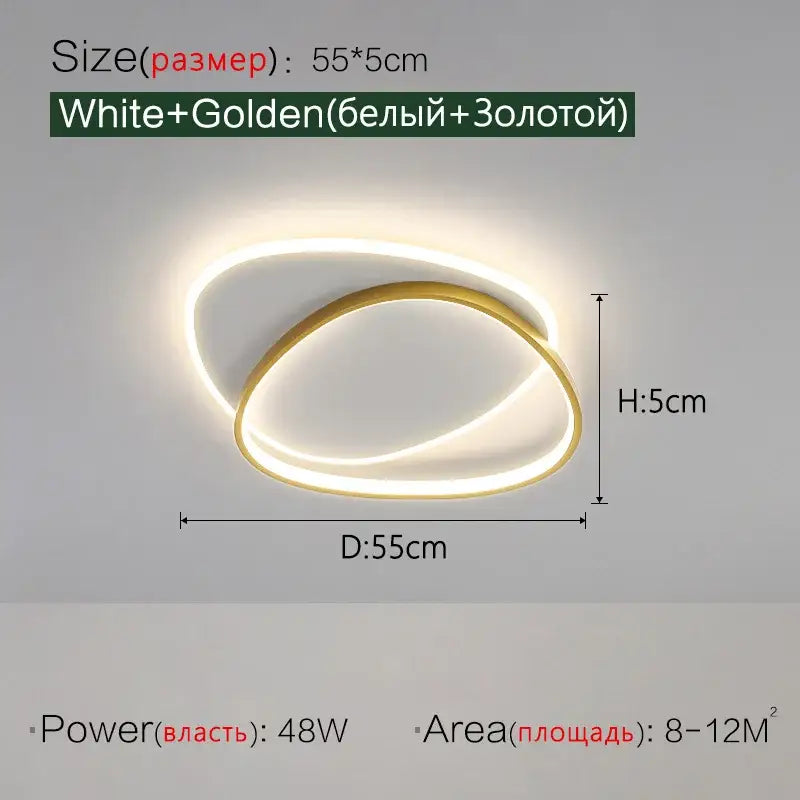 Black Nordic 55cm Dimmable Ceiling Lamp