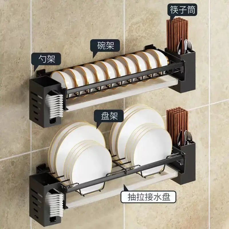 Black Two-Tier Dish Rack