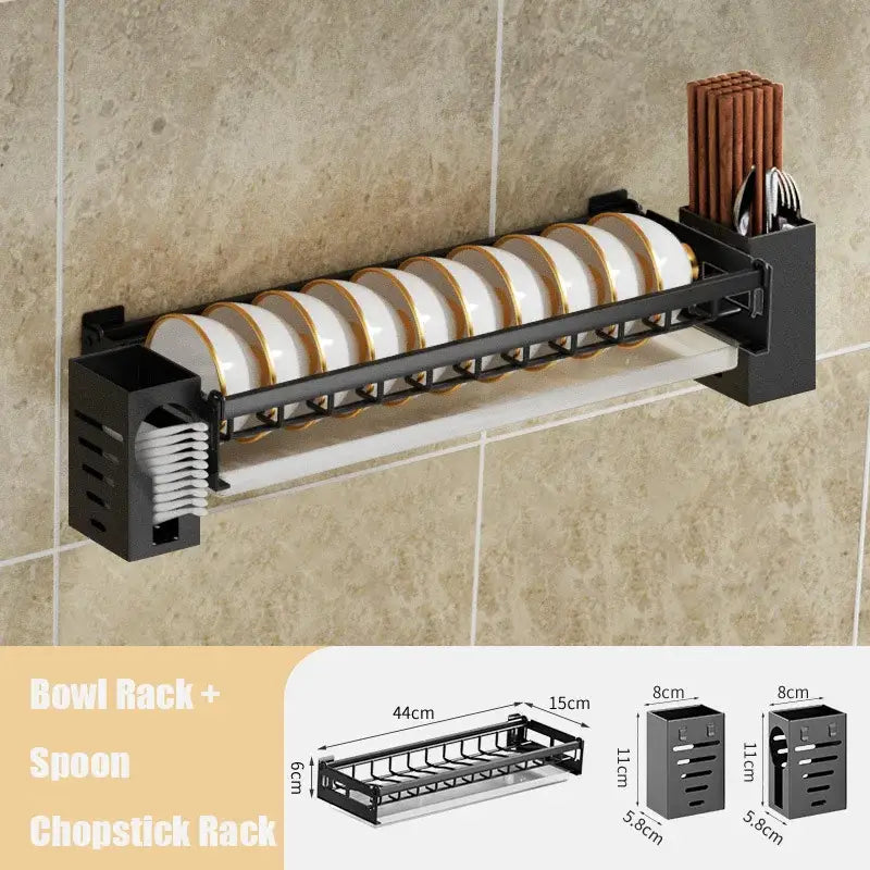 Black Two-Tier Dish Rack