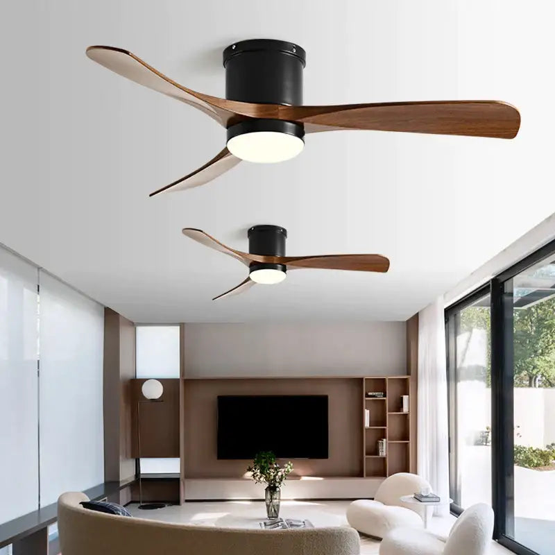Black Wood 46-Inch LED Ceiling Fan