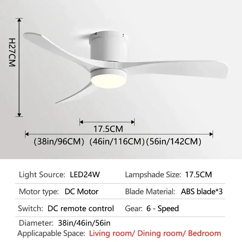 Black Wood 46-Inch LED Ceiling Fan