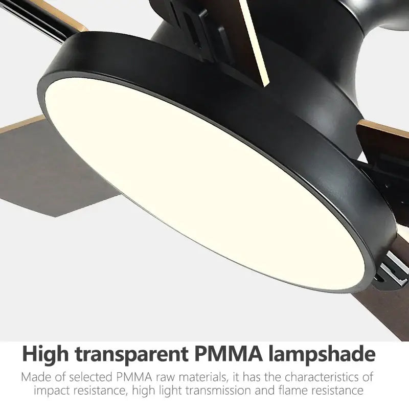 Black Wood Multi-Color Ceiling Fan Light