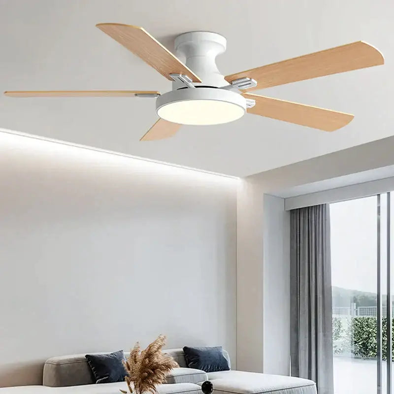 Black Wood Multi-Color Ceiling Fan Light